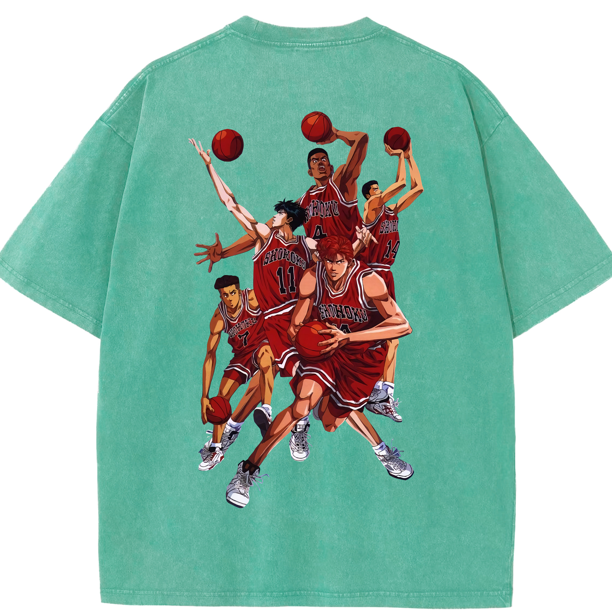 （画像用） SLAM DUNK／スラムダンク 綿100% ヴィンテージ風 半袖Tシャツ（背面プリント）
